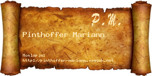 Pinthoffer Mariann névjegykártya